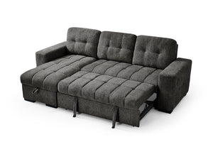 FRANCESCA FABRIC CORNER SOFA BED WITH BUILT-IN STORAGE