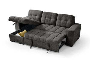 FRANCESCA FABRIC CORNER SOFA BED WITH BUILT-IN STORAGE