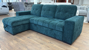 FRANCESCA FABRIC CORNER SOFA BED WITH BUILT-IN STORAGE