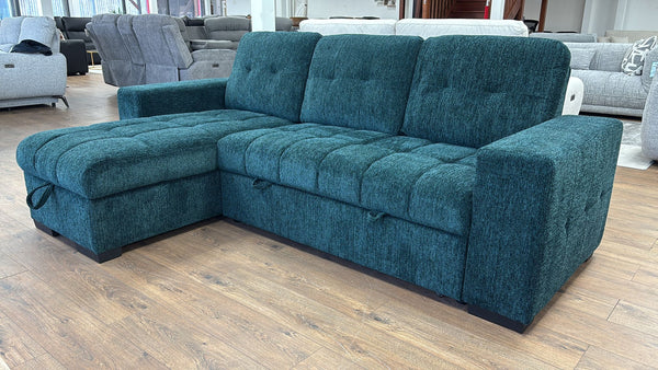 FRANCESCA FABRIC CORNER SOFA BED WITH BUILT-IN STORAGE