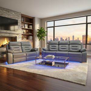 New York Electric Recliner Sofa Set with Wireless Charger Bluetooth Speakers