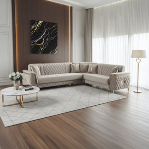 Monaco Elite Sofa Suite  – Luxury Velvet Sofa Bed with Storage & Gold Trim