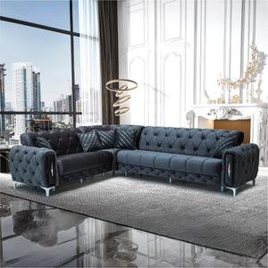 Monaco Lux Sofa Set & Corner – Premium Fabric, Deep Button Tufted, Luxury Living Room