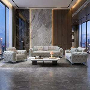 Monaco Lux Sofa Set & Corner – Premium Fabric, Deep Button Tufted, Luxury Living Room