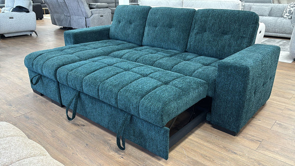 FRANCESCA FABRIC CORNER SOFA BED WITH BUILT-IN STORAGE