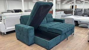 FRANCESCA FABRIC CORNER SOFA BED WITH BUILT-IN STORAGE