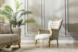 Brooklyn Lounge Sofa Set – Velvet Chesterfield Style with Gold Accents