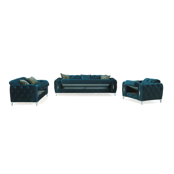 Monaco Lux Sofa Set & Corner – Premium Fabric, Deep Button Tufted, Luxury Living Room