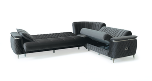 Monaco Elite Sofa Suite  – Luxury Velvet Sofa Bed with Storage & Gold Trim