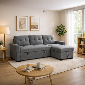 Francesca Fabric Corner Sofa Bed with Storage