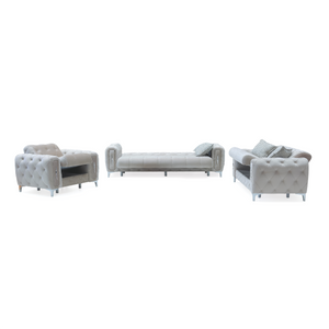 Monaco Lux Sofa Set & Corner – Premium Fabric, Deep Button Tufted, Luxury Living Room