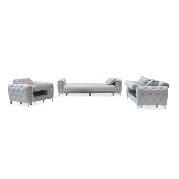 Monaco Lux Sofa Set & Corner – Premium Fabric, Deep Button Tufted, Luxury Living Room