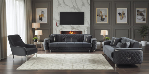 Monaco Elite Sofa Suite  – Luxury Velvet Sofa Bed with Storage & Gold Trim