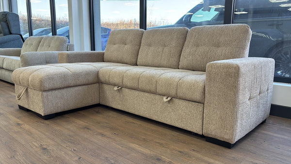 FRANCESCA FABRIC CORNER SOFA BED WITH BUILT-IN STORAGE