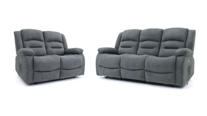 Ashford 3+2+1 Grey Fabric Electric Recliner Sofa Set – Luxury Home Cinema Suite