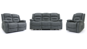 Ashford 3+2+1 Grey Fabric Electric Recliner Sofa Set – Luxury Home Cinema Suite