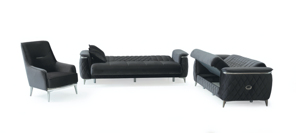 Monaco Elite Sofa Suite  – Luxury Velvet Sofa Bed with Storage & Gold Trim