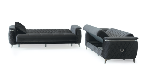Monaco Elite Sofa Suite  – Luxury Velvet Sofa Bed with Storage & Gold Trim