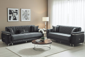 Monaco Elite Sofa Suite  – Luxury Velvet Sofa Bed with Storage & Gold Trim