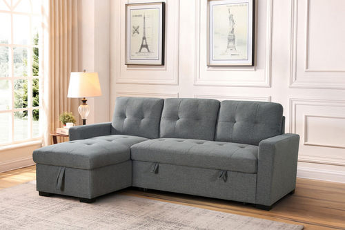Francesca Fabric Corner Sofa Bed with Storage