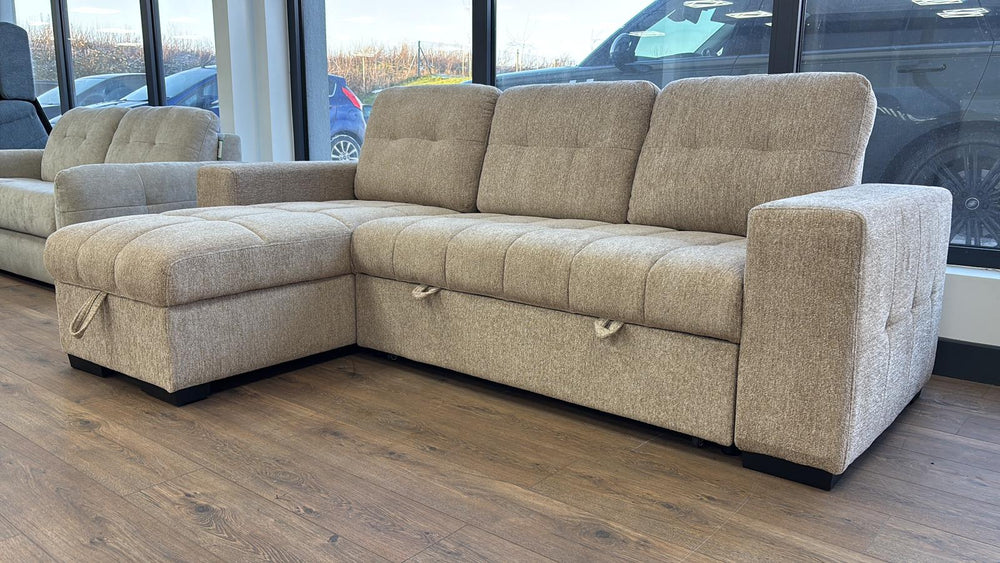 FRANCESCA FABRIC CORNER SOFA BED WITH BUILT-IN STORAGE