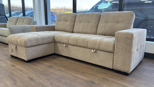 FRANCESCA FABRIC CORNER SOFA BED WITH BUILT-IN STORAGE