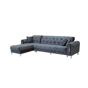 Monaco Relax Corner Sofa Bed with Storage – Luxury Fabric Chesterfield Sofa