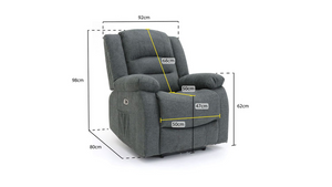 Ashford 3+2+1 Grey Fabric Electric Recliner Sofa Set – Luxury Home Cinema Suite