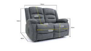 Ashford 3+2+1 Grey Fabric Electric Recliner Sofa Set – Luxury Home Cinema Suite