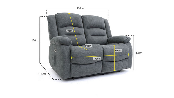 Ashford 3+2+1 Grey Fabric Electric Recliner Sofa Set – Luxury Home Cinema Suite