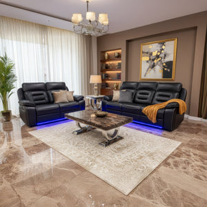 New York Electric Recliner Sofa Set with Wireless Charger Bluetooth Speakers