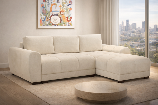 Nuvola Universal Corner Sofa Bed with Storage – Large Velvet Sofabed