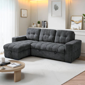 FRANCESCA FABRIC CORNER SOFA BED WITH BUILT-IN STORAGE