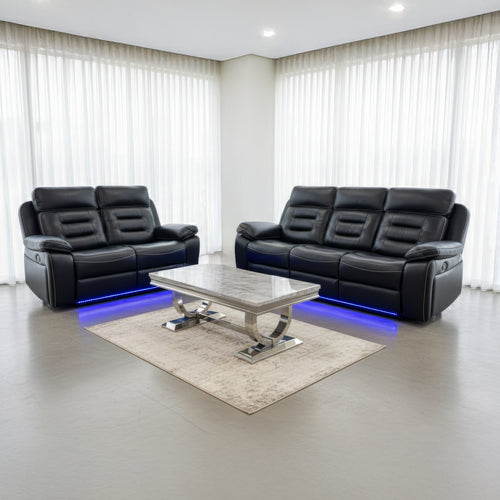 New York Electric Recliner Sofa Set with Wireless Charger Bluetooth Speakers