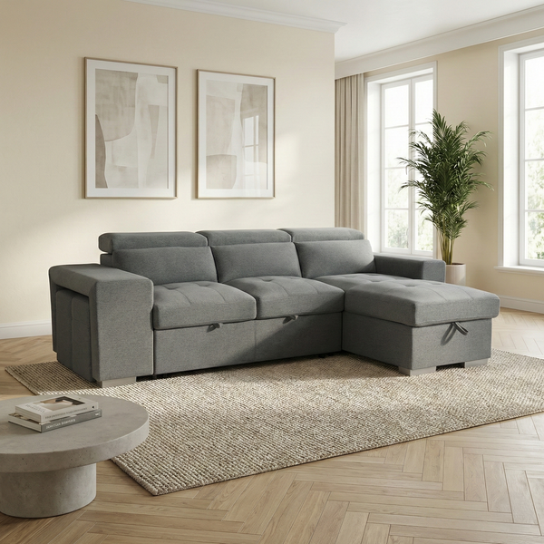 Aspect Modern L-Shape Sofa Bed with Storage