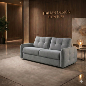 Atlas 3 Seater Sofa Bed with Pull-Out Mattress – Beige Fabric Sleeper Sofa