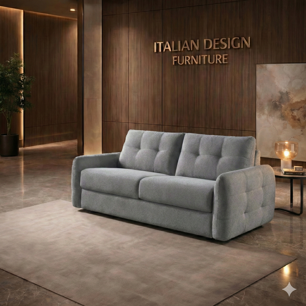 Atlas 3 Seater Sofa Bed with Pull-Out Mattress – Beige Fabric Sleeper Sofa