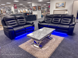 New York Electric Recliner Sofa Set with Wireless Charger Bluetooth Speakers