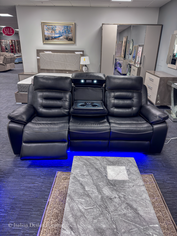 New York Electric Recliner Sofa Set with Wireless Charger Bluetooth Speakers
