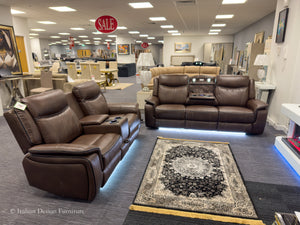 PRESTIA Premium Leather Electric Recliner Sofa Set with USB & Wireless Charging