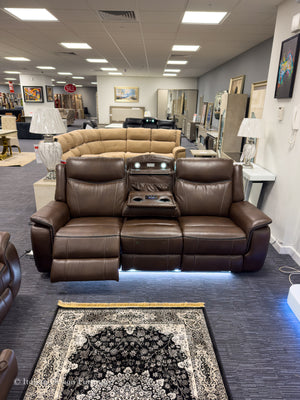 PRESTIA Premium Leather Electric Recliner Sofa Set with USB & Wireless Charging