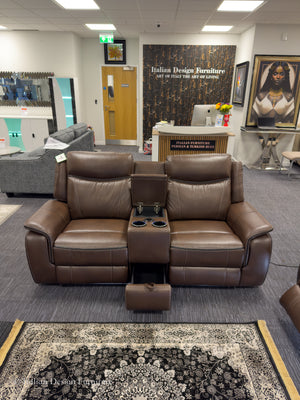 PRESTIA Premium Leather Electric Recliner Sofa Set with USB & Wireless Charging