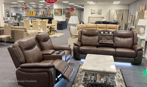 PRESTIA Premium Leather Electric Recliner Sofa Set with USB & Wireless Charging