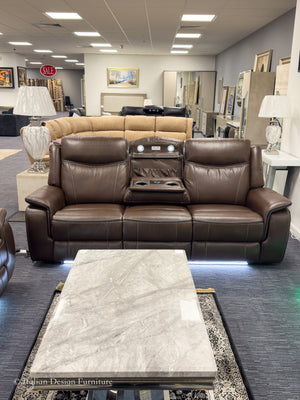 PRESTIA Premium Leather Electric Recliner Sofa Set with USB & Wireless Charging