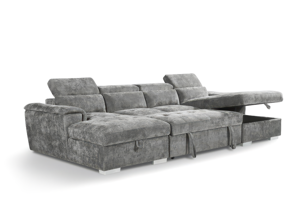 Jasmine U-Shape Corner Sofa Bed with Built-In Storage